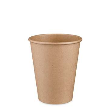 GUSTO Comfy Package [12 oz. - 100 Count] Kraft Disposable Paper Cups, Hot Coffee Cups Brown Unbleach...