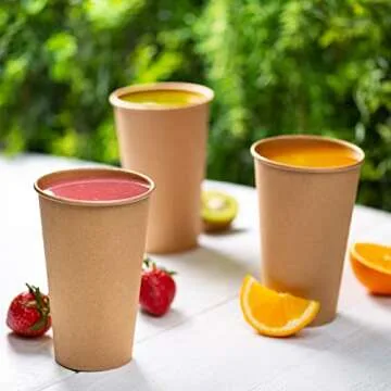 GUSTO Eco-Friendly 12oz Kraft Paper Cups - 100 Count