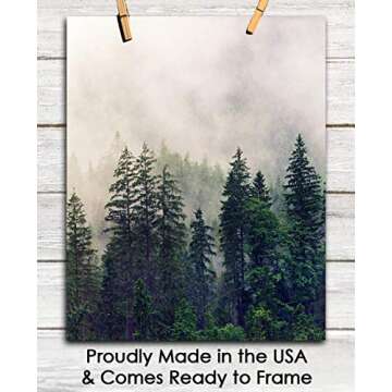 Foggy Forest Abstract Wall Art - Aesthetic & Boho Decor