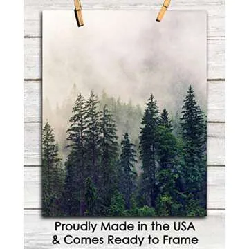Foggy Forest Abstract Wall Art - Aesthetic & Boho Decor