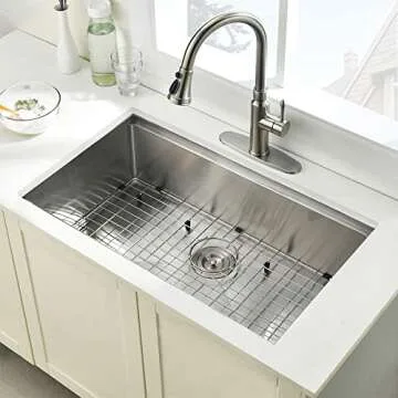 BoomHoze 27 Inch Undermount Kitchen Sink Workstation - Stainless Steel