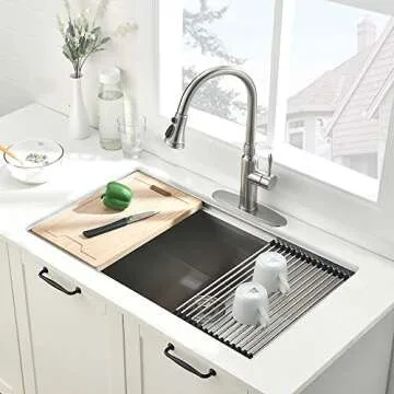 BoomHoze 27 Inch Undermount Kitchen Sink Workstation - Stainless Steel