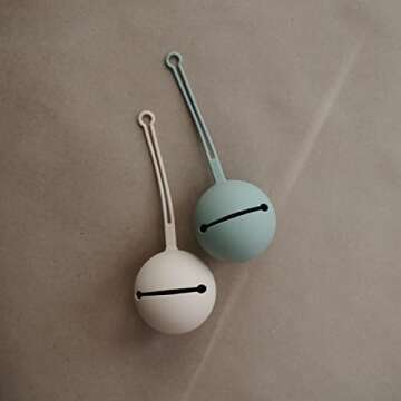 mushie Silicone Pacifier Holder Case (Cambridge Blue)