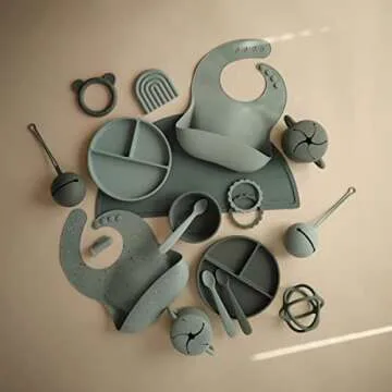 mushie Silicone Pacifier Holder Case (Cambridge Blue)