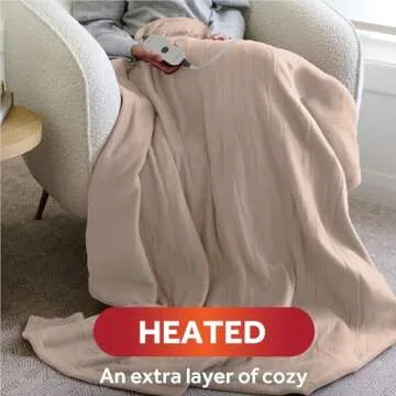 Luxurious Sunbeam Royal Ultra Heated Personal Throw Blanket with Adjustable Heat Settings