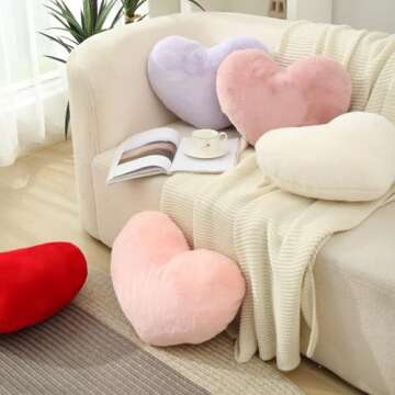 2 Pcs Heart Pillows - Soft Fluffy Cushions for All