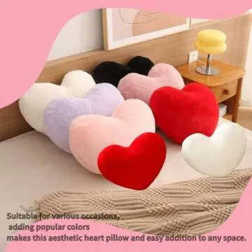 2 Pcs Heart Pillows - Soft Fluffy Cushions for All