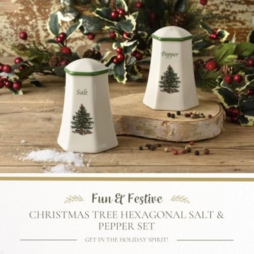 Spode Christmas Tree Salt & Pepper Shaker Set for Holidays