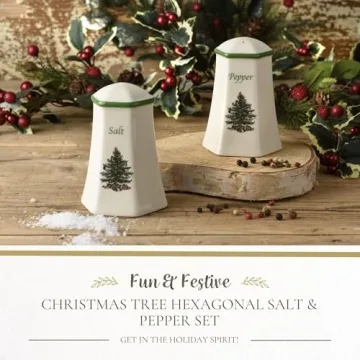Spode Christmas Tree Salt & Pepper Shaker Set for Holidays