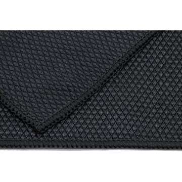 [Diamond Glass] Microfiber Window and Chrome Microfiber Towel (16"x16") Black - 10 Pack | Streak-Free, Lint-Free Glass Cleaning