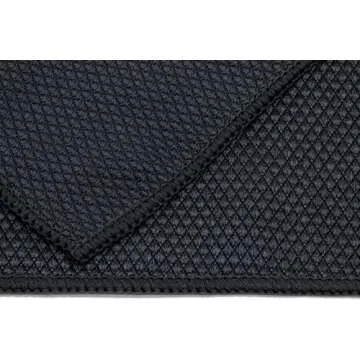 [Diamond Glass] Microfiber Window and Chrome Microfiber Towel (16"x16") Black - 10 Pack | Streak-Free, Lint-Free Glass Cleaning
