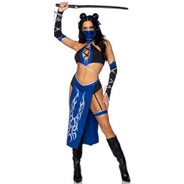 Stunning Leg Avenue 5 Piece Blue Ninja Costume Set