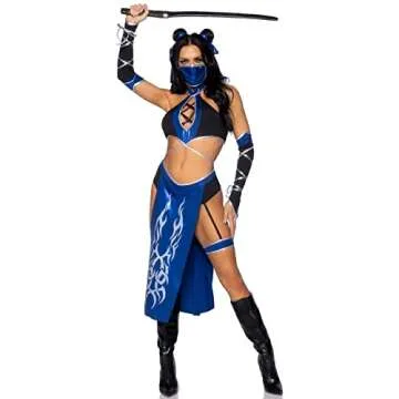 Stunning Leg Avenue 5 Piece Blue Ninja Costume Set