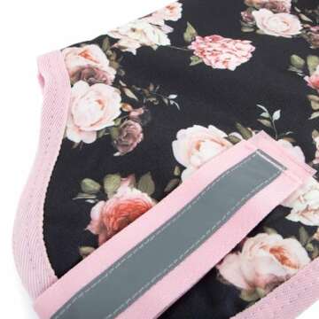 Jeffers Expression Dog Blanket, Rose Garden, 26"- 600D Water Proof, 240g Insulation for Winter Coat - with Adjustable Belly & Chest Straps - Small Medium to Large Dogs, Pet Apparel for Cold Weather