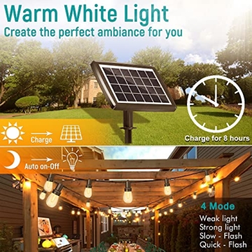 48FT Solar String Lights - Shatterproof & Waterproof Outdoor Decor