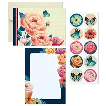 Hallmark Floral Stationery Set with Organizer Box for Gifts