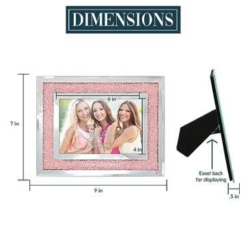 Pavilion - Sweet Sixteen Picture Frame, Party Decor, Happy 16th Birthday For Girl, Sweet 16 Party Photo Frame, Crystal Frame, Gifts For Birthday Girl, Pink, Overall Size: 7.25” x 9.25