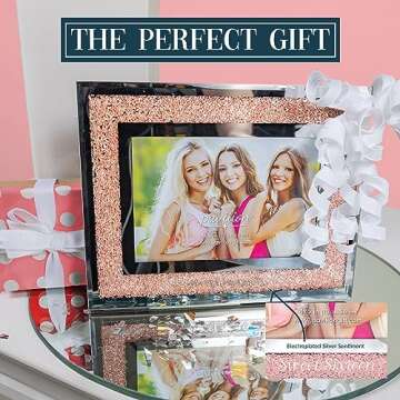 Pavilion - Sweet Sixteen Picture Frame, Party Decor, Happy 16th Birthday For Girl, Sweet 16 Party Photo Frame, Crystal Frame, Gifts For Birthday Girl, Pink, Overall Size: 7.25” x 9.25
