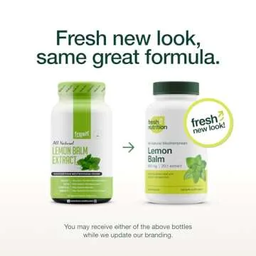 Fresh Nutrition Lemon Balm Extract Capsules - 600 mg, Stress Relief & Sleep Support, 90 Count