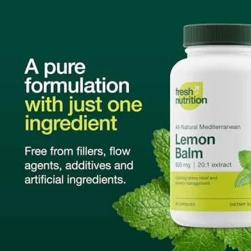 Fresh Nutrition Lemon Balm Extract Capsules for Relaxation