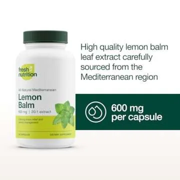 Fresh Nutrition Lemon Balm Extract Capsules for Relaxation