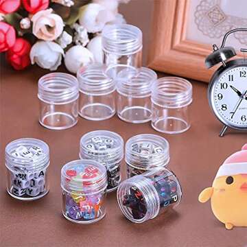 DUOFIRE 2 Pack 30 Pcs Diamond Painting Storage Containers Bead Organizer Diamond Art Storage Containers with Lid Plastic Bead Storage Organizer for DIY Seed Art Crafts Nail (Transparent)