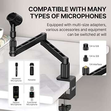 ULANZI LS26 Mic Arm: Low Profile & Adjustable Design