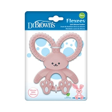 Dr. Brown's Flexees Pink Bunny Baby Teether Easy to Clean