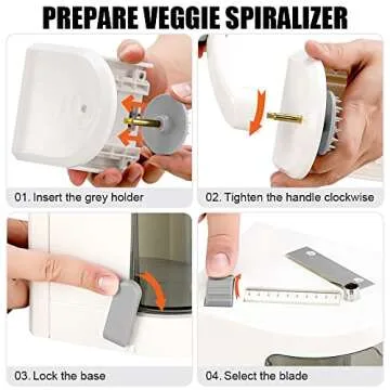 Badelite 4-IN-1 Vegetable Spiralizer with Suction Cup