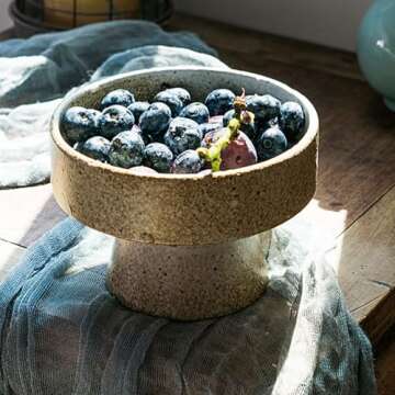 Concrete Fruit Bowl for Kitchen Counter,Large Decorative Candy Dishes for Dining Table,Modern Key Bowl Fruit Bowl Simple Ceramic Household Fruit Tray for Home Decor