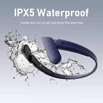 Mu6 Open-Ear Headphones Air Conduction Wireless Bluetooth Earphones for Cycling Workouts Running - 120° Adjustable Lightweight Painless Wearing -Bone Conduction Headphones Alternatives