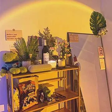 Sunset Projection Lamp,180 Degree Rotation Rainbow Projection Lamp USB Charging Lighting, Romantic Sunset Lamp for Self-Media Light, Romantic Family Atmosphere Light for Adults, Couples, Bedroom