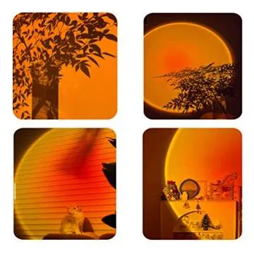 Sunset Projection Lamp,180 Degree Rotation Rainbow Projection Lamp USB Charging Lighting, Romantic Sunset Lamp for Self-Media Light, Romantic Family Atmosphere Light for Adults, Couples, Bedroom