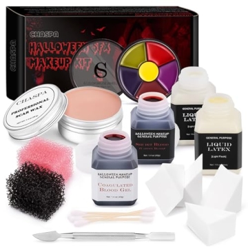 Transformative CHASPA Halloween Liquid Latex Special Effects SFX Makeup Kit - All-in-One Creation Pa...
