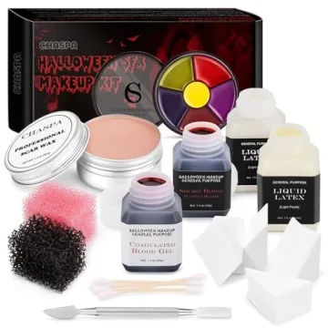Transformative CHASPA Halloween Liquid Latex Special Effects SFX Makeup Kit - All-in-One Creation Pa...