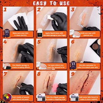 CHASPA Liquid Latex Special Effects Makeup Kit for Halloween
