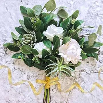 3 Pcs Fake Seeded Eucalyptus Leaves for Floral Decor