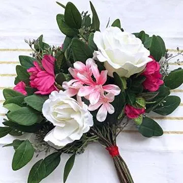 3 Pcs Fake Seeded Eucalyptus Leaves for Floral Decor