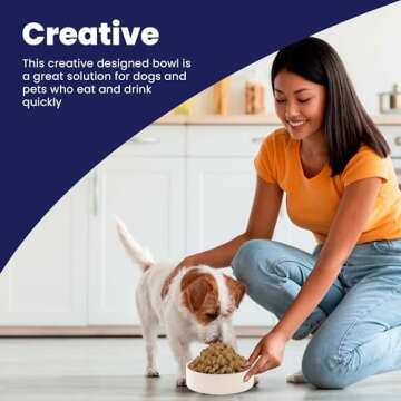 SPOT Standard Crock Dish - Heavy Duty, Non-Slip, Round Ceramic Food/Water Bowl for Pets, Ideal for Medium to Large Dogs or Multiple Animals, Dishwasher Safe - 9.5 in, 8 Cups, (64 Oz)
