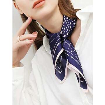 ANDANTINO 100% Real Mulberry Silk Scarf -21'' x 21''- Lightweight Neckerchief –Women Men Small Squ...