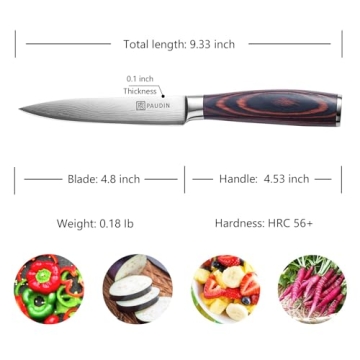 PAUDIN 5-Inch Utility Knife for Effortless Cutting