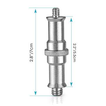 Neewer 2 Pieces Standard 1/4 to 3/8 inch Metal Male Convertor Threaded Screw Adapter Spigot Stud for Studio Light Stand, Hotshoe/Coldshoe Adapter, Ball Head, Wireless Flash Receiver, Trigger - ST24