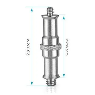 Neewer 2 Pieces Standard 1/4 to 3/8 inch Metal Male Convertor Threaded Screw Adapter Spigot Stud for Studio Light Stand, Hotshoe/Coldshoe Adapter, Ball Head, Wireless Flash Receiver, Trigger - ST24