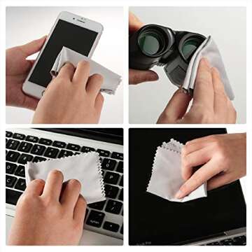 18 Pack Premium Microfiber Cleaning Cloths, Lintfree Fiber Cleaning Cloth for Cleaning Lenses, Glass...