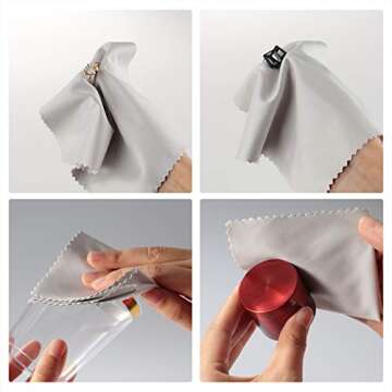 18 Pack Premium Microfiber Cleaning Cloths, Lintfree Fiber Cleaning Cloth for Cleaning Lenses, Glasses, Glass, Screens, Cameras, Cell Phone, Eyeglasses, LCD TV Screens, Tablets and More