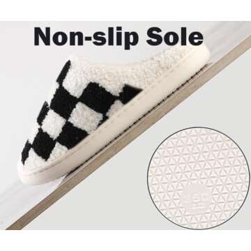 HIPINISS Checkered Slippers House Slippers for Women Men Funny Fluffy Slippers Memory Foam Womens House Shoes Outdoor Indoor Warm Plush Bedroom Slippers for Winter,Pink 41-42