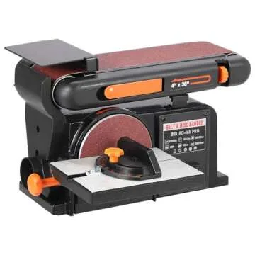 Powerful 1/2HP Belt Sander - 4" x 36" Sanding Belt & 6" Disc