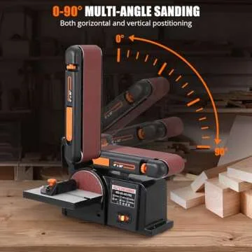 1/2HP Belt Sander with Adjustable Angle for Woodworking