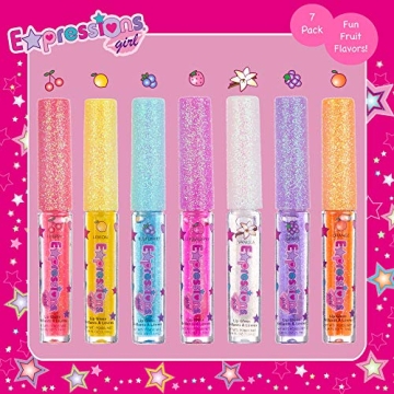 Fruity Flavored Lip Gloss Set for Kids & Teens