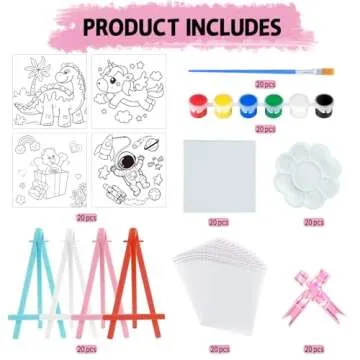 Valentine Acrylic Paint Set for Kids - 20 Pack Creative Kit
